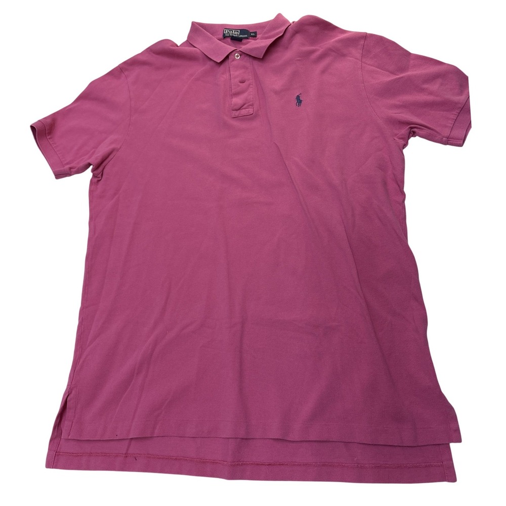 Polo Ralph Lauren Mens XL Pink Pique Cotton Short Sleeve Pony‎ Logo Polo Shirt